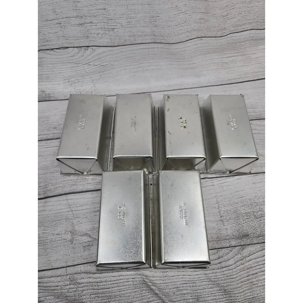 Eckoloy Silver Beauty tin bread loaf pan Mini X 6 Made In USA *read*